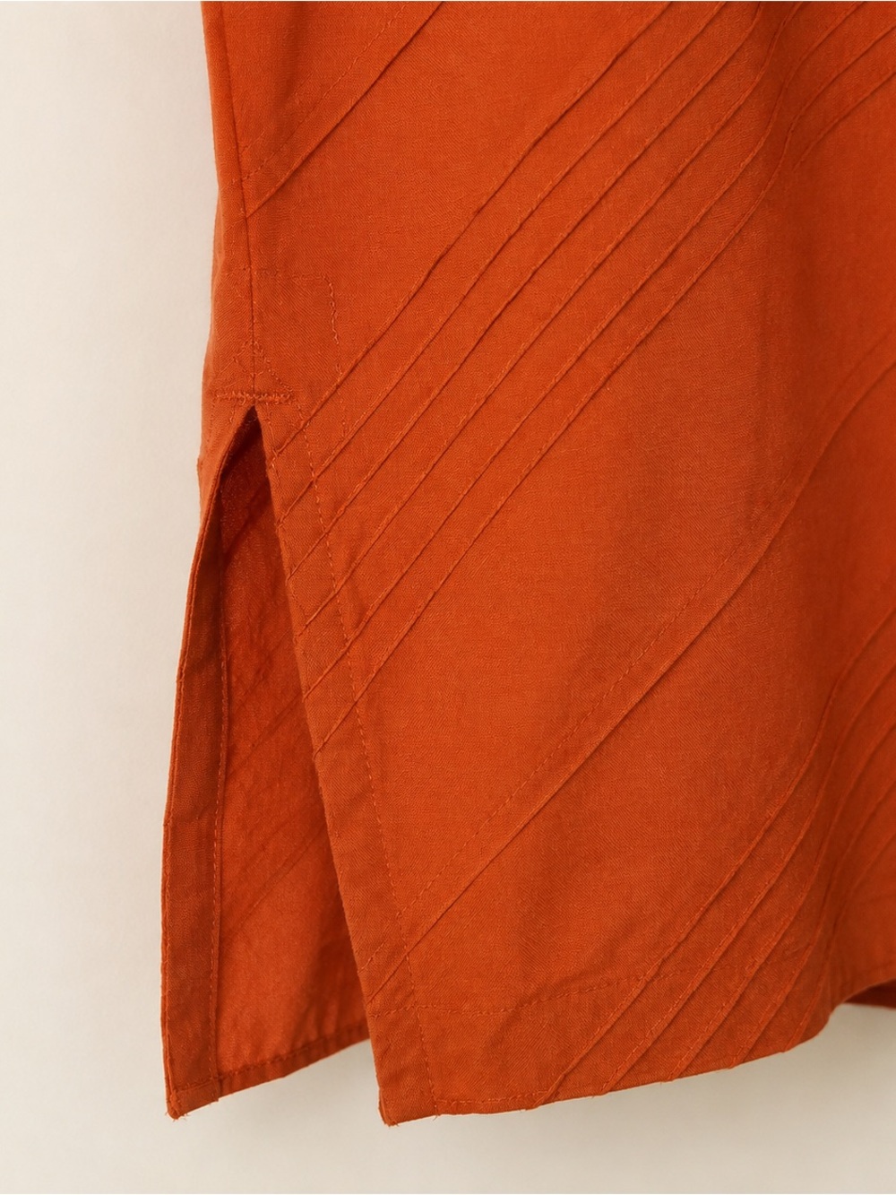 NWT ANOKHI Organic Cotton Pintuck Top Orange XS - Picture 4 of 6